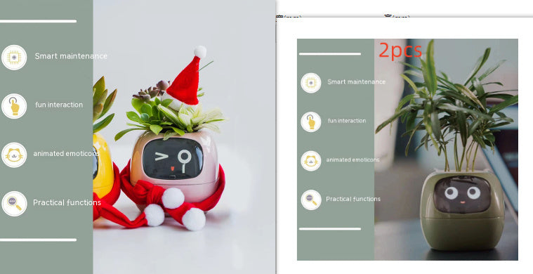 Smart Planter Endless Fun Over 49 Rich Expressions 7 Smart Sensors And AI Chips Make Raising Plants Easy And Fun - Can Work With Alexa - Desktop Pet , friend in lonely - Smart flower planter - It’s beautiful indeed