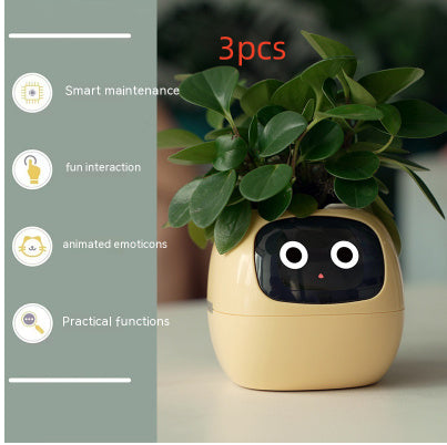 Smart Planter Endless Fun Over 49 Rich Expressions 7 Smart Sensors And AI Chips Make Raising Plants Easy And Fun - Can Work With Alexa - Desktop Pet , friend in lonely - Smart flower planter - It’s beautiful indeed