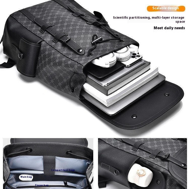 Curved Shoulder Strap New Men's Casual Business Travel Backpack bag