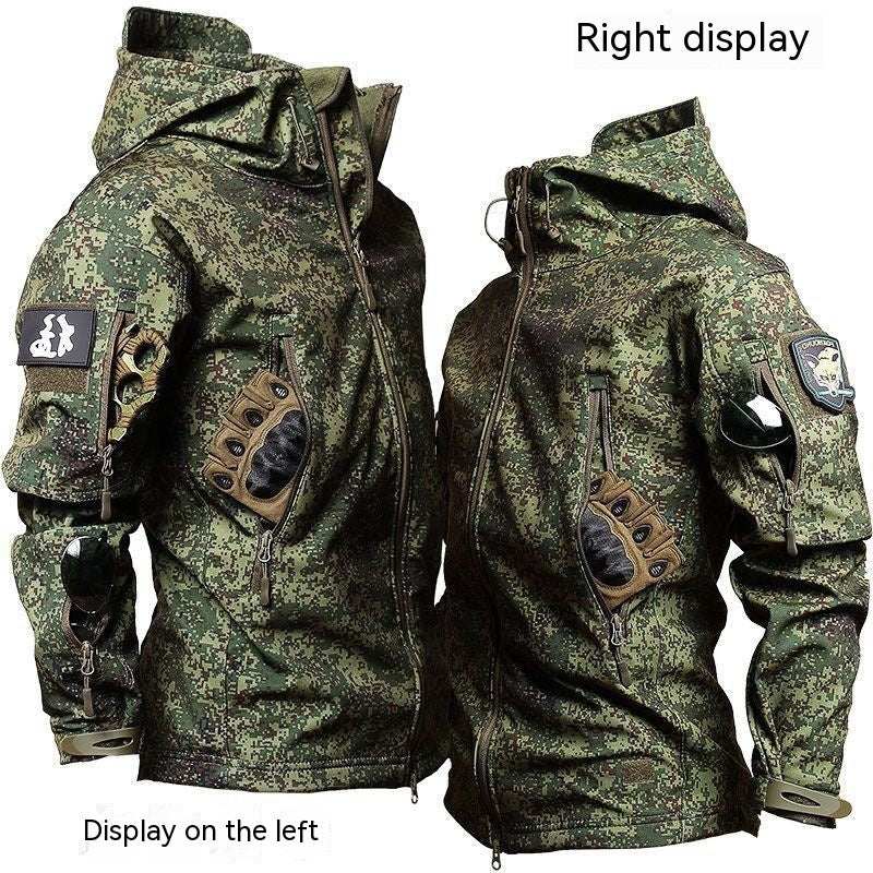 PREMIUM VERSION Mens Combat Waterproof Warm Hooded Jacket Outdoor Tactical Coat PANT Snow Suit - camouflage- military Activewear Jacket set - free UK deliveries