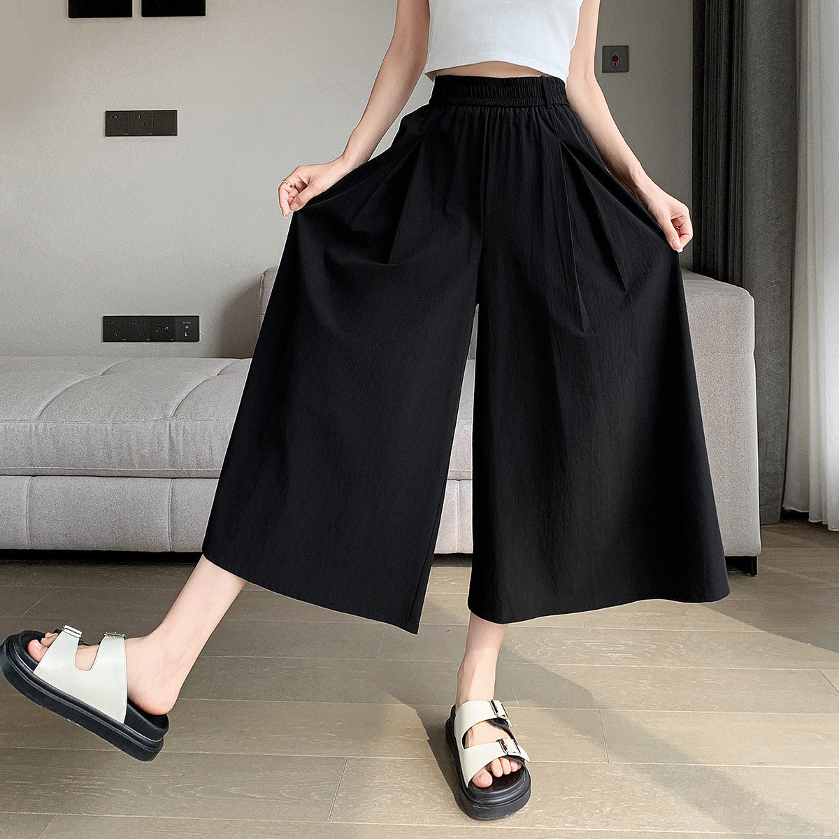 women's ladies hot chic Style Elastic Waistband Women's Straight Loose Pants trouser trending 2025