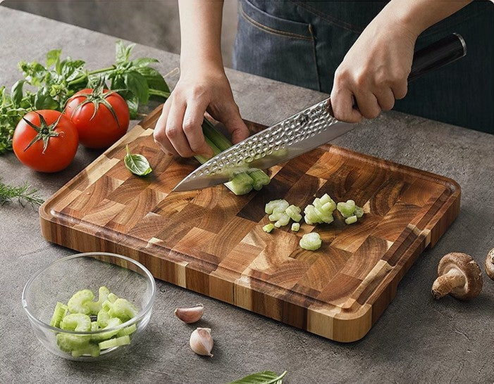 Premium Solid Acacia Mangium Oak Hardwood Edge - Wooden Chopping Cutting Board - 60%off with Free Delivery