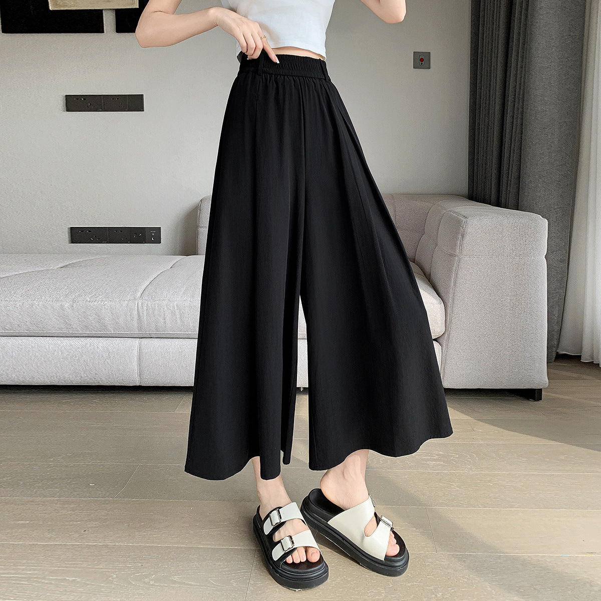 women's ladies hot chic Style Elastic Waistband Women's Straight Loose Pants trouser trending 2025