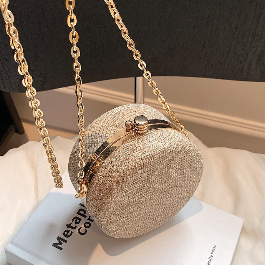 Women's Fashion Rhinestone shimmer encrusted crossbody long Chain Shoulder Messenger Bag handbag purse