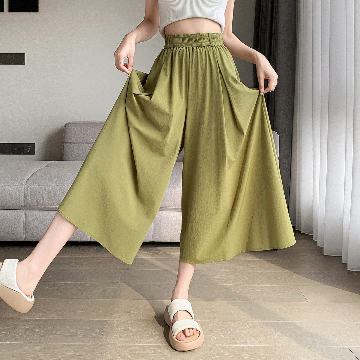 women's ladies hot chic Style Elastic Waistband Women's Straight Loose Pants trouser trending 2025