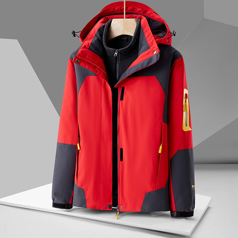 Men’s & Women’s 3-in-1 Waterproof Windproof Outdoor Jacket – Detachable Fleece Liner Ski Hiking All-Season Shell Coat