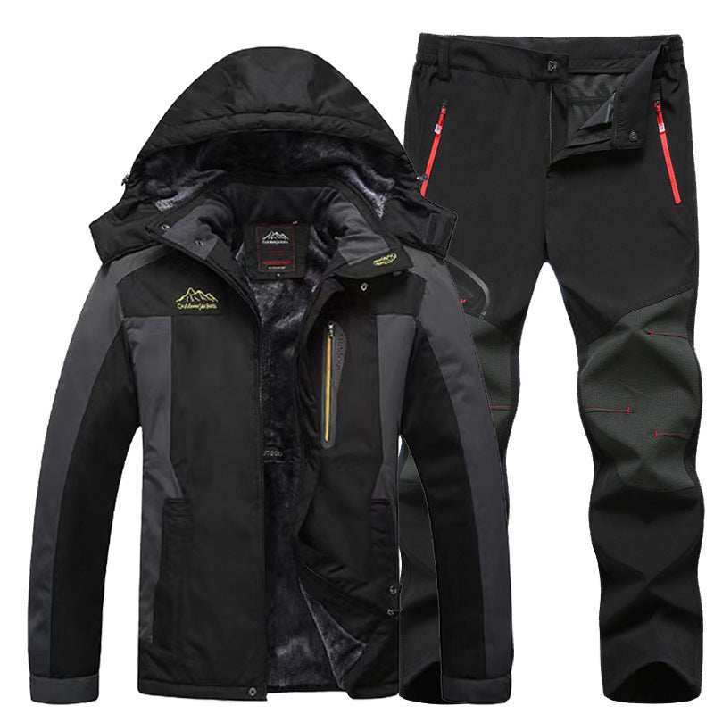 Mens Outdoor Tactical Combat Jacket Pant Set Windproof Waterproof Winter Warm Hiking Camping Gear