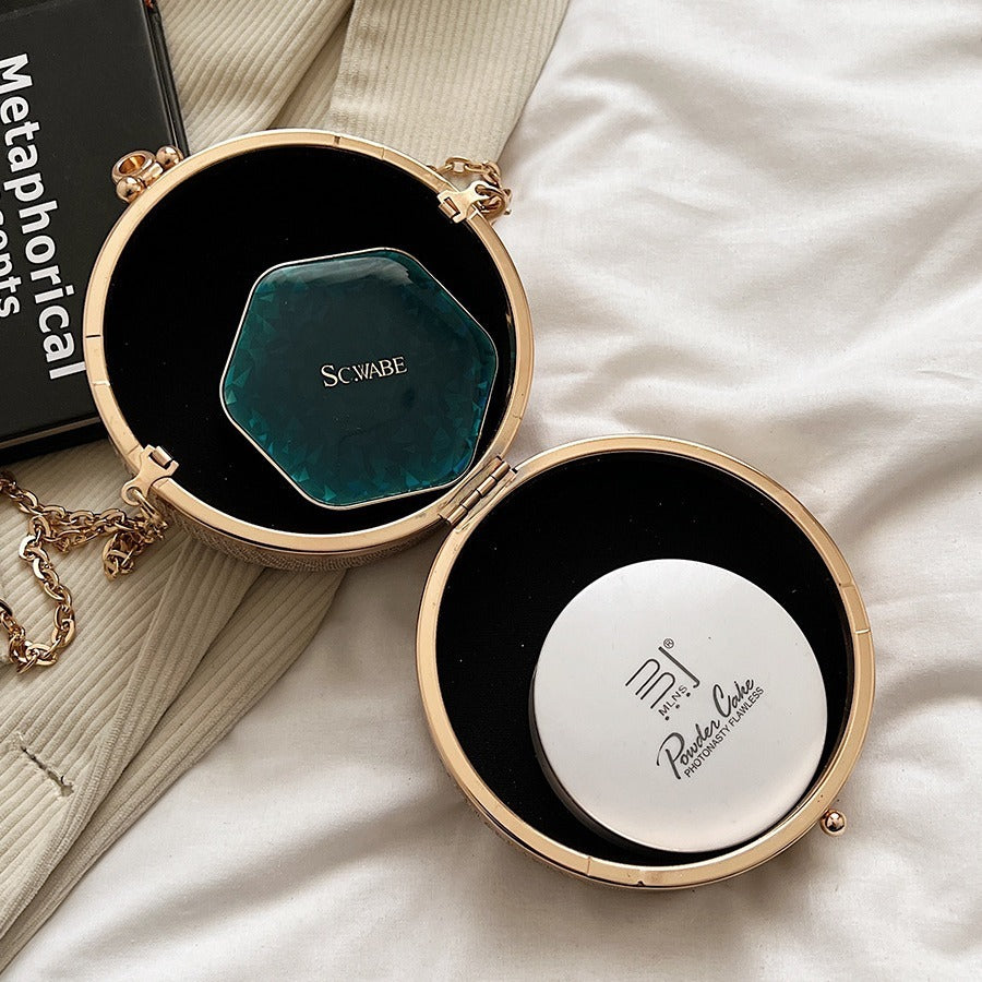 Women's Fashion Rhinestone shimmer encrusted crossbody long Chain Shoulder Messenger Bag handbag purse