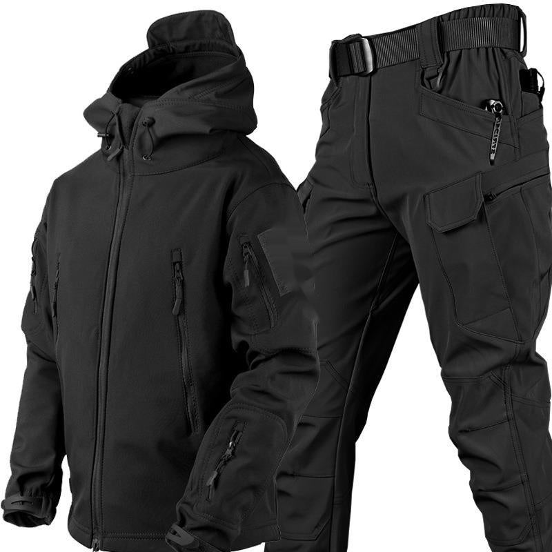 Men’s / Women’s Tactical Outdoor Winter Jacket & Pants Set , Men's Outdoor Windproof Waterproof Tracksuit /JACKET PANTS BELT - UK Shark Skin Thermal Special Forces Camouflage Tactical Winter Suit  Men's Outdoor Windproof Waterproof coat Multi-Pocket pants