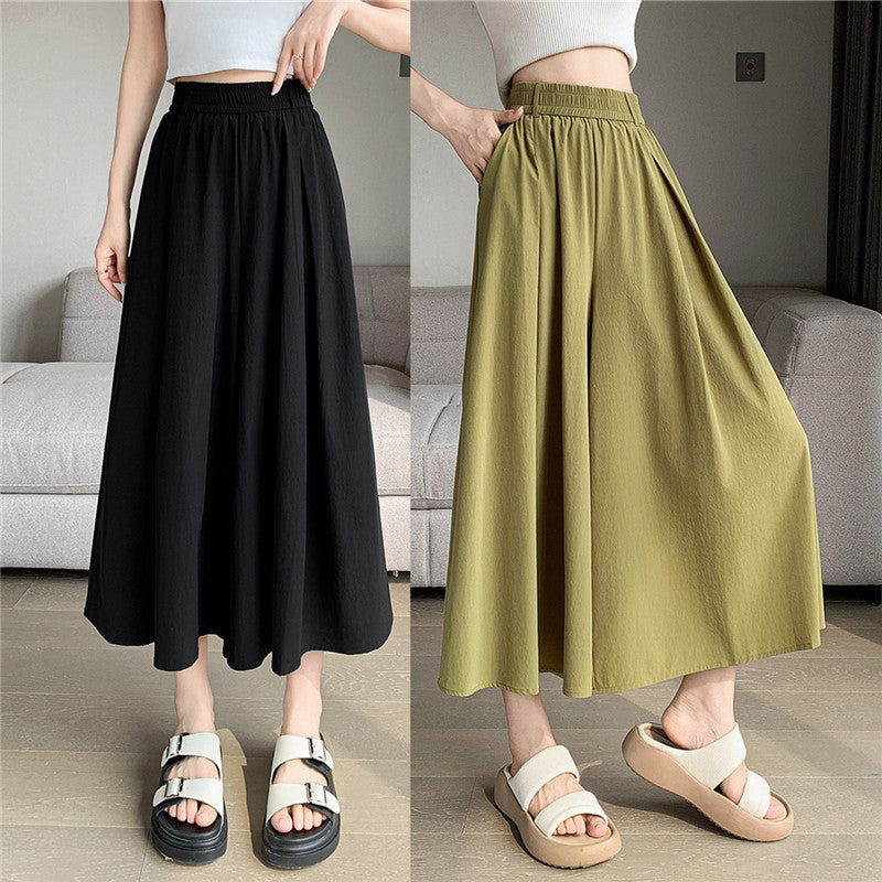 women's ladies hot chic Style Elastic Waistband Women's Straight Loose Pants trouser trending 2025