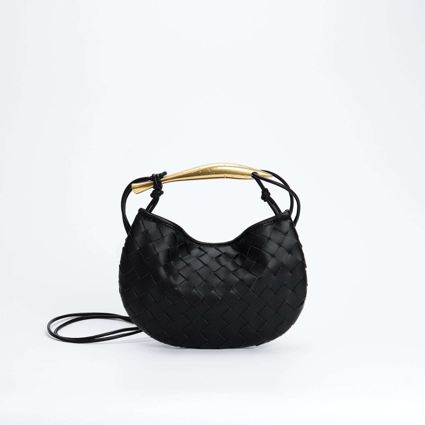 Woven Bag Fashion Cattlehide Leather Commuter Portable Shoulder Crossbody Bag