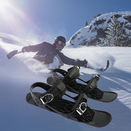 Mini Short Ski Skates Mini Skating Ski Shoes Portable Winter Outdoor Sports UK