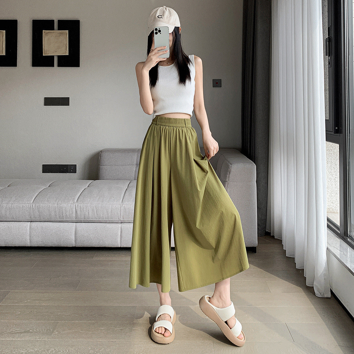 women's ladies hot chic Style Elastic Waistband Women's Straight Loose Pants trouser trending 2025