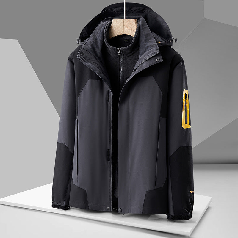 Men’s & Women’s 3-in-1 Waterproof Windproof Outdoor Jacket – Detachable Fleece Liner Ski Hiking All-Season Shell Coat