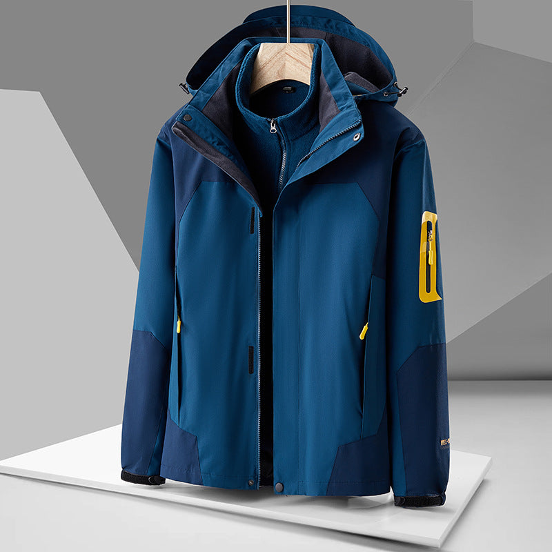 Men’s & Women’s 3-in-1 Waterproof Windproof Outdoor Jacket – Detachable Fleece Liner Ski Hiking All-Season Shell Coat
