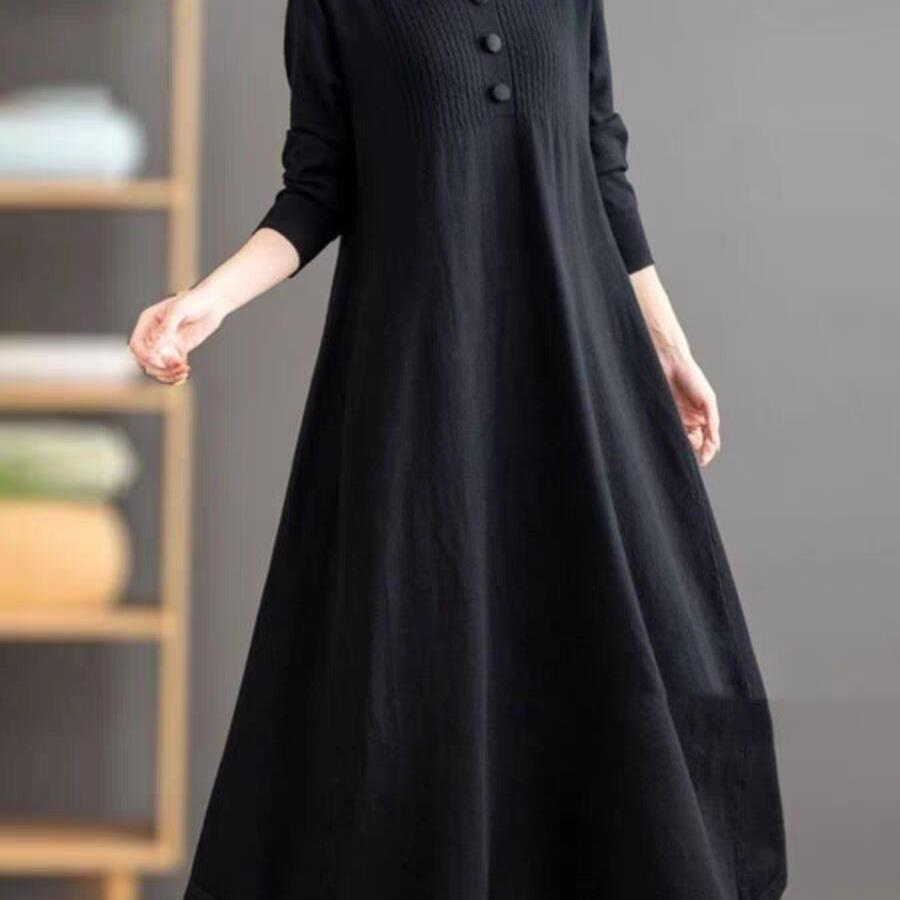 Women’s Autumn & Winter warm & cosy New wool Knitted long maxi Dress outfit jumper cardigan Shirt dress - warm & comfortable