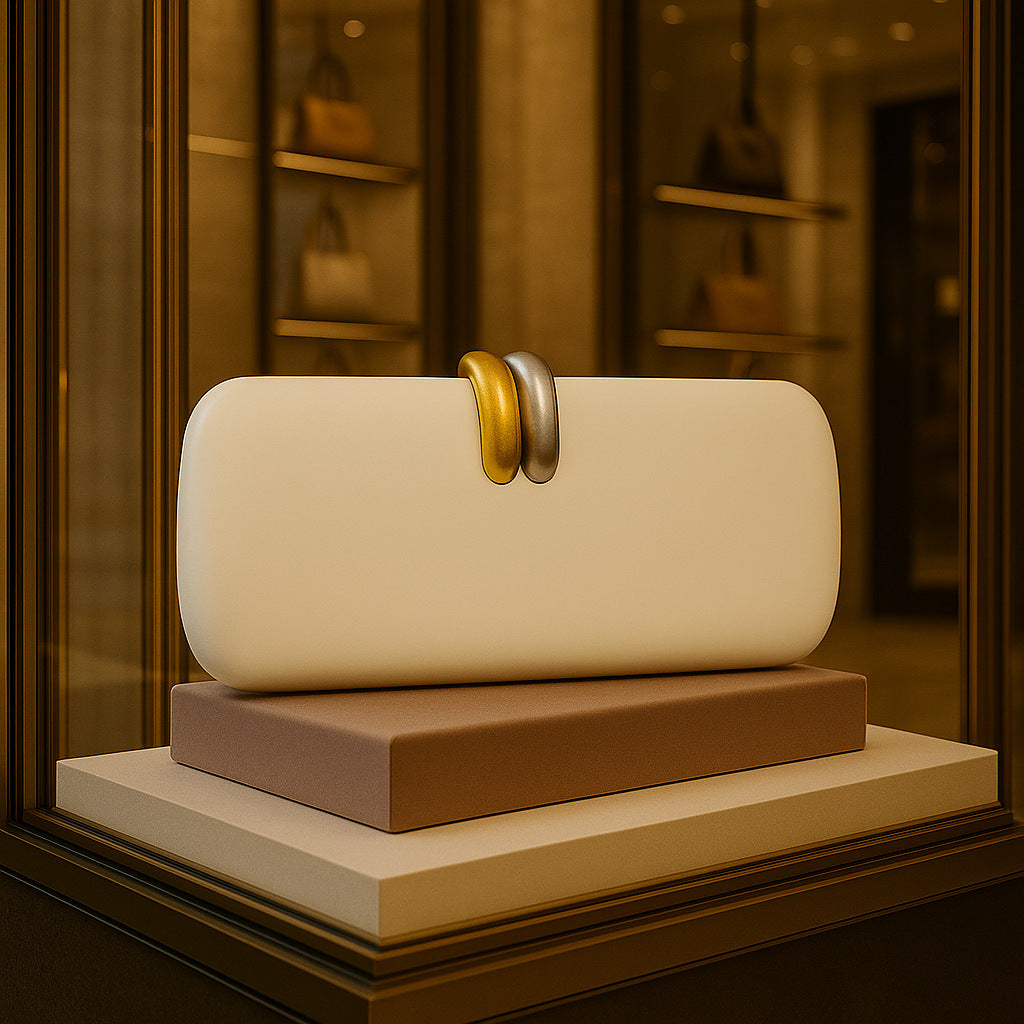 Women’s Evening Clutch Bag Crossbody Shoulder Dinner Handbag | Premium PU Leather | Party Wedding Formal Bag | Retro Oval Chain Purse